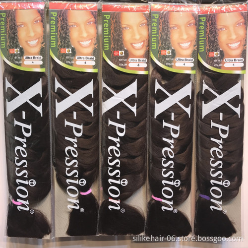 Synthetic Expression Braiding Bulk  Hair 82" 165g Long Jumbo Braid Hair Two Colored Crochet Braids Expression attachment